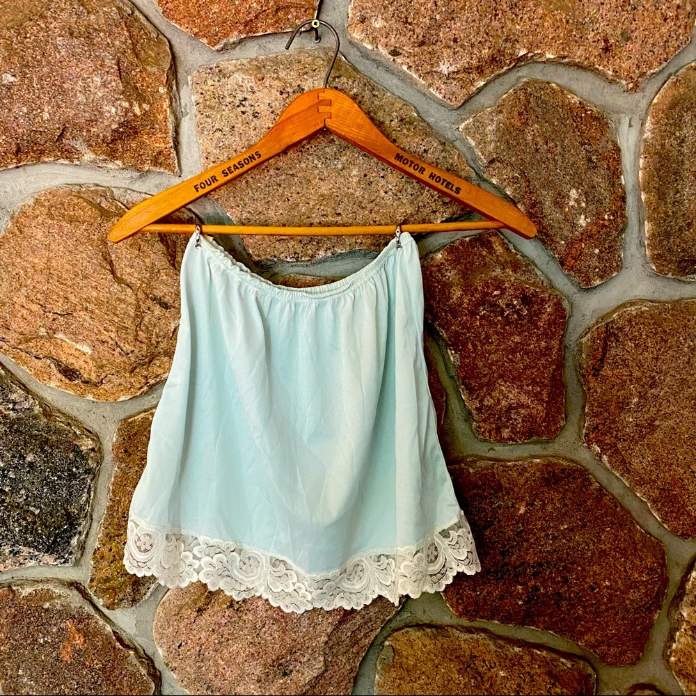 Vintage 1970’s mini slip with beautiful lace trim.